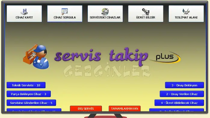 Teknik Servis Takip Programı​​​​ Gezginler