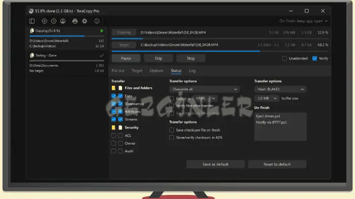 TeraCopy Easy way to transfer files
